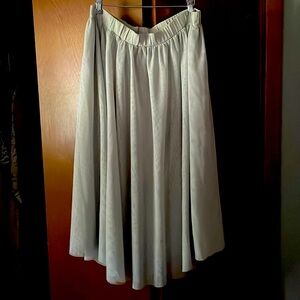 Green-gray tulle maxi skirt